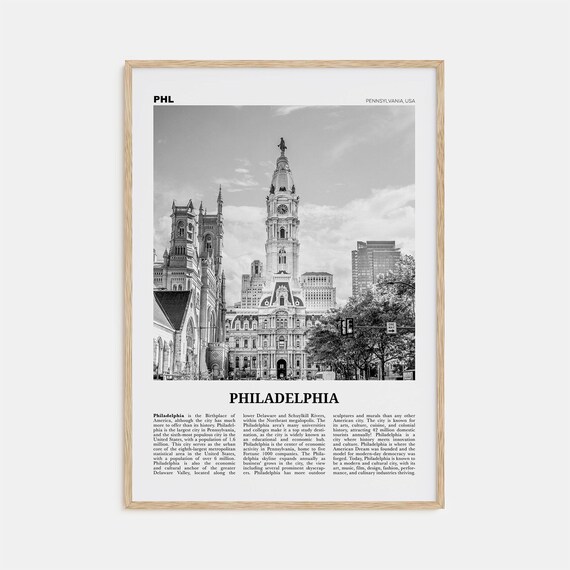 Philadelphia Black And White Travel Poster