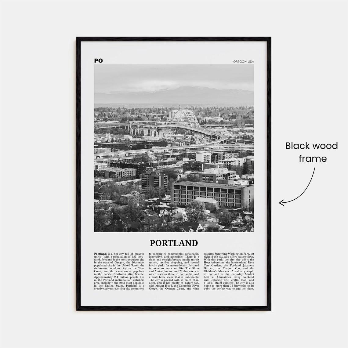 Portland Print Black And White Oregon No 2 Portland Wall Art Portland Poster Portland Photo Portland Decor Oregon United States - Image 3