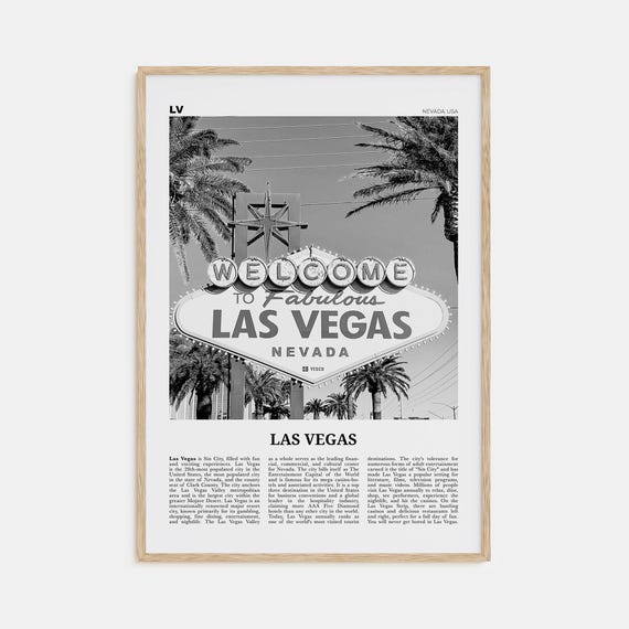 Las Vegas Black and White No. 3 Travel Poster