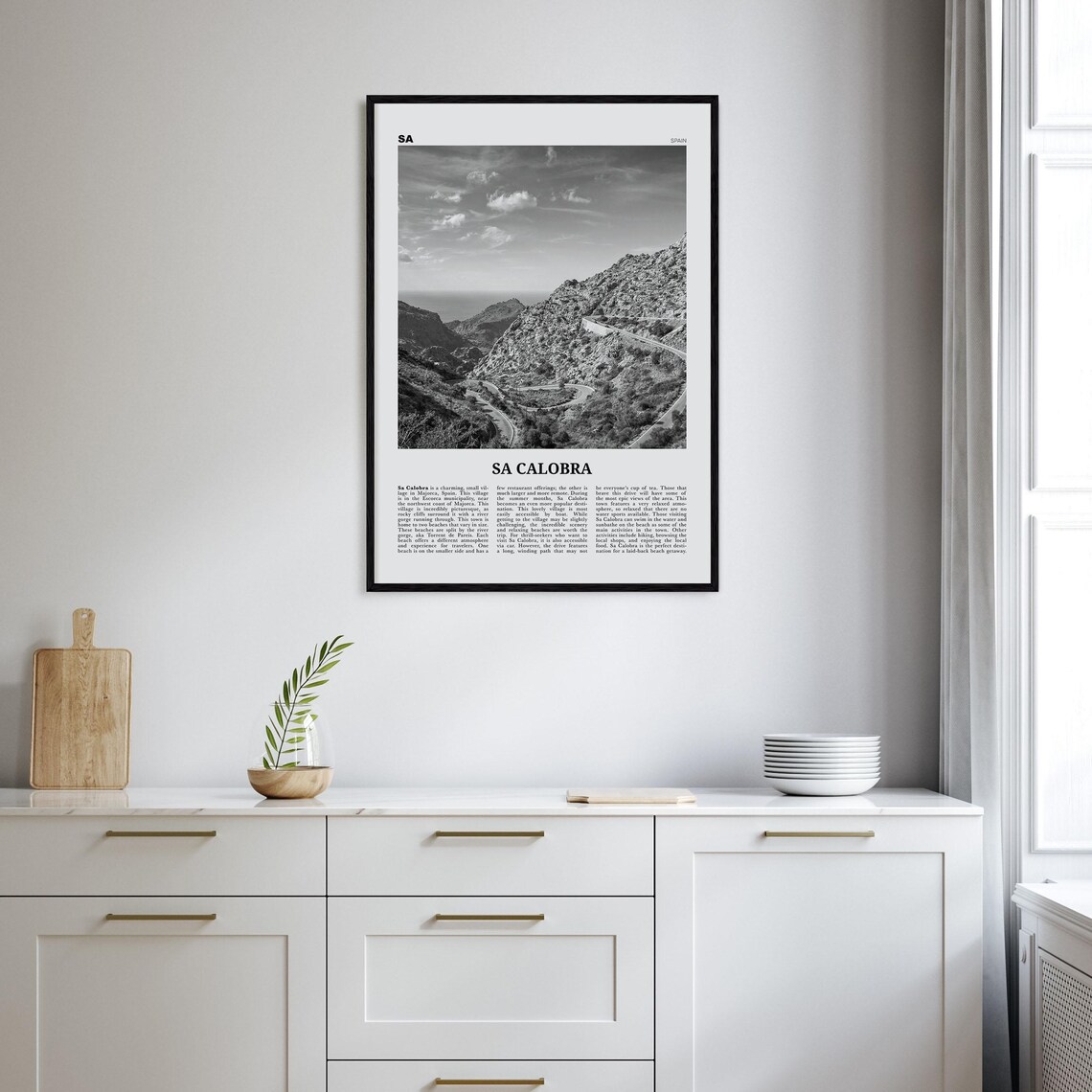 Sa Calobra Black and White Travel Poster, Spain - Image 2