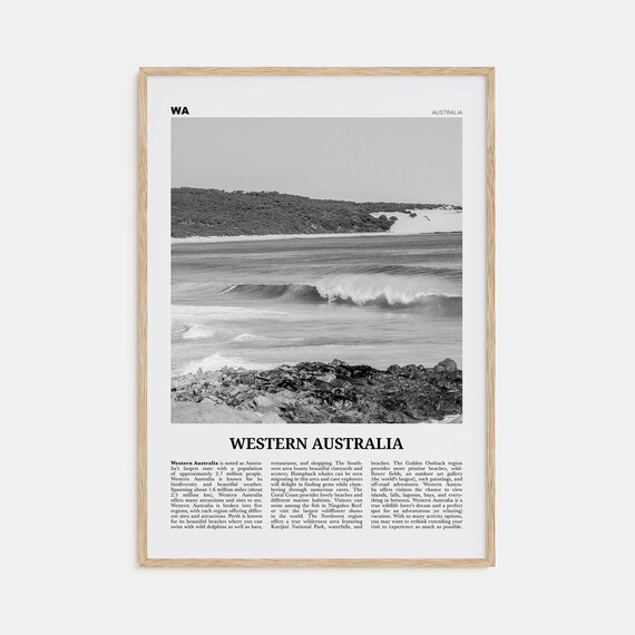 Western Australia Black And White Travel Poster