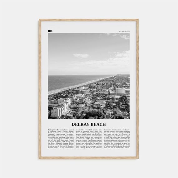 Delray Beach Black And White Travel Poster