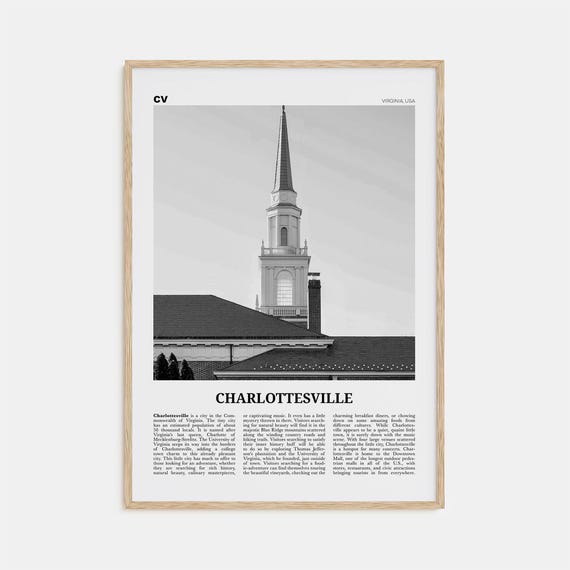 Charlottesville Black and White Art Print No. 1
