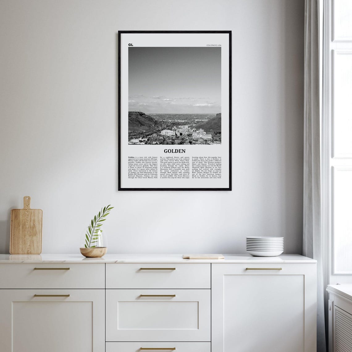 Golden Print Black And White Golden Wall Art Golden Poster Golden Photo Golden Wall Dcor Golden Map Colorado Usa - Image 2