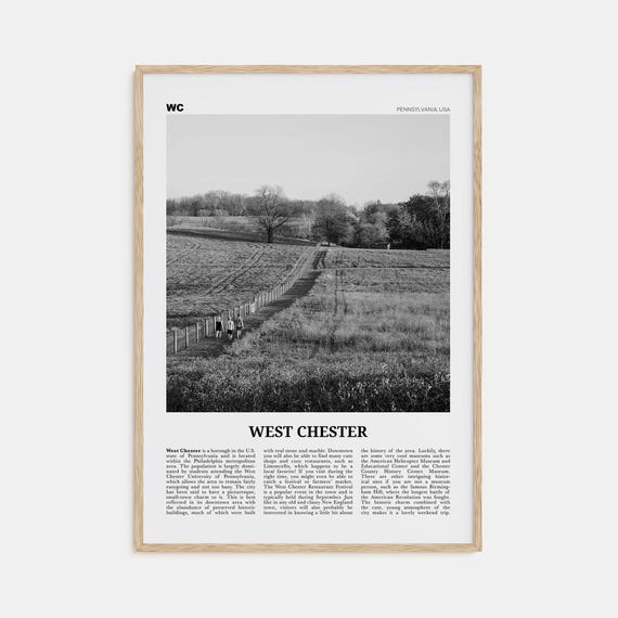 West Chester Black and White Travel Poster
