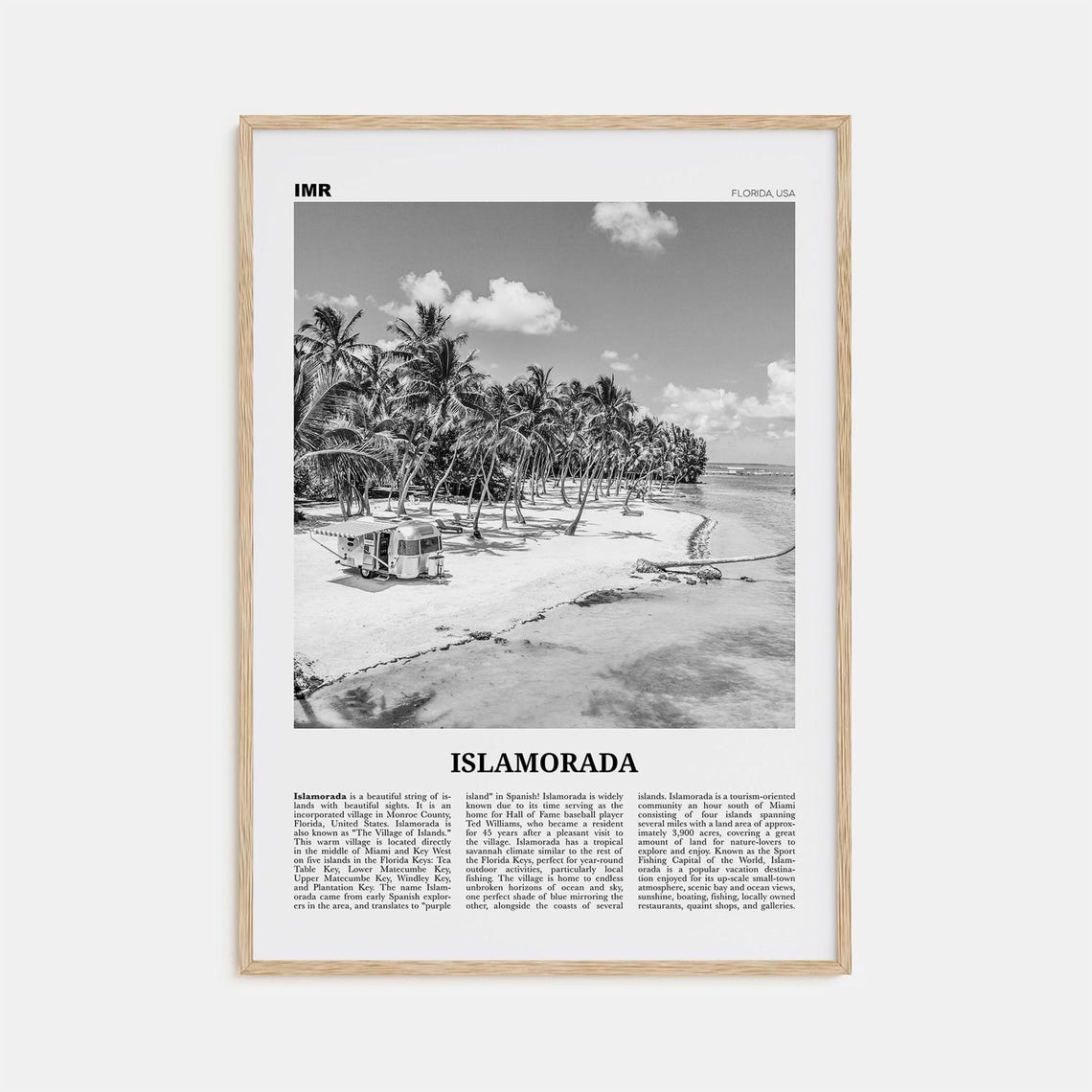 Islamorada Black And White Travel Poster, Florida