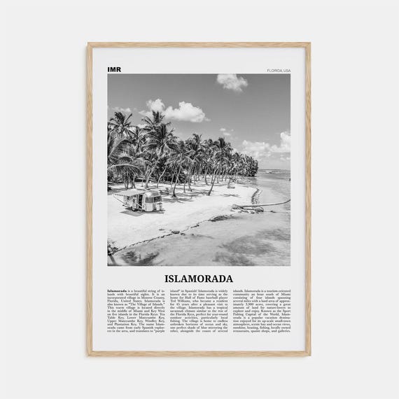 Islamorada Black And White Travel Poster, Florida