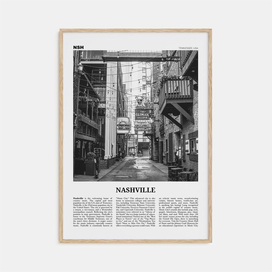 Nashville Print Black And White No 3 Nashville Wall Art Nashville Poster Nashville Photo Tennessee Usa United States North America