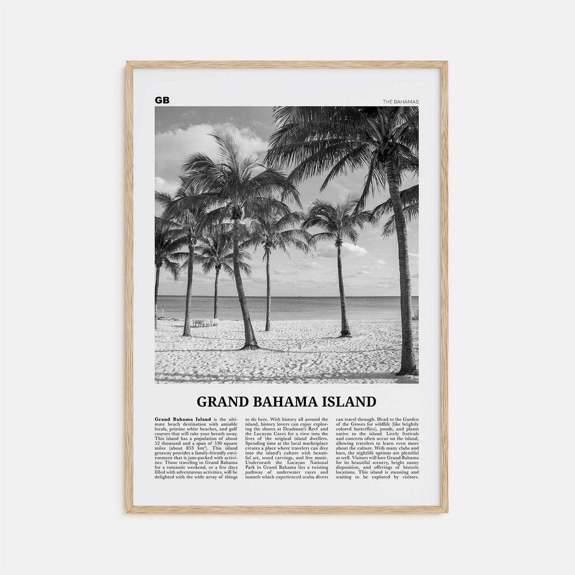 Grand Bahama Island Print Black And White Grand Bahama Wall Art Grand Bahama Poster Grand Bahama Photo Grand Bahama Wall Dcor