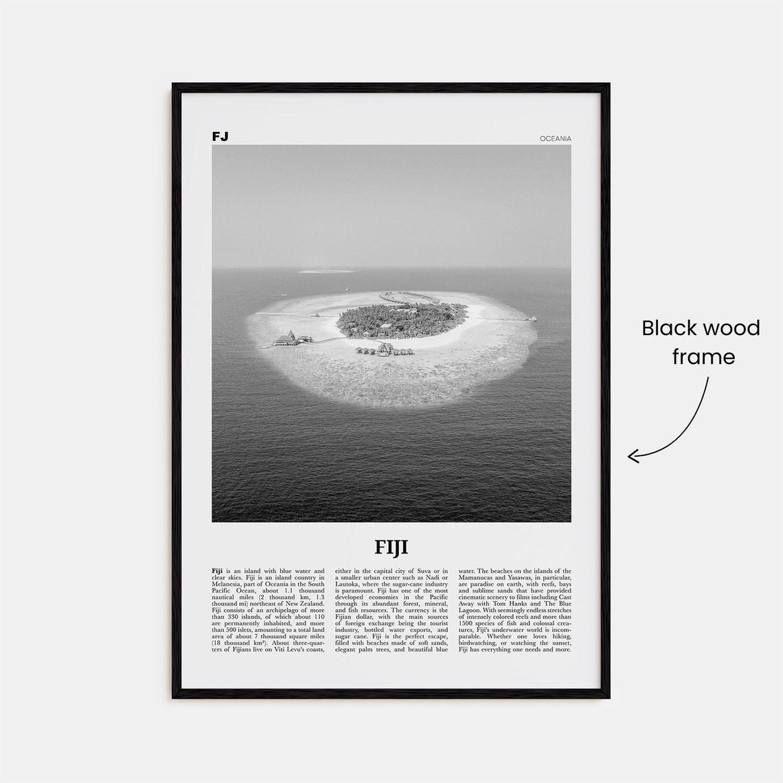 Fiji Print Black And White No 3 Fiji Wall Art Fiji Poster Fiji Photo Fiji Wall Decor Suva Print Vanuatu Art Viti Levu Suva - Image 3