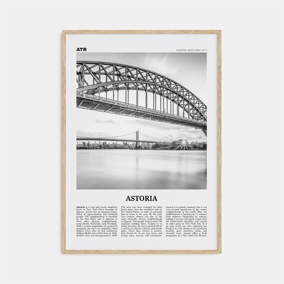 Astoria, New York Black and White Travel Poster