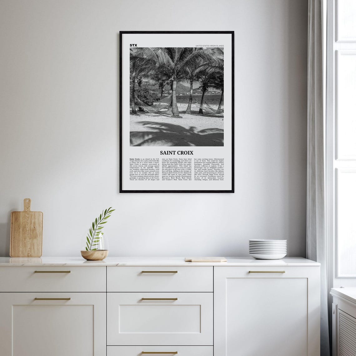 Saint Croix Black and White Travel Poster - Image 2