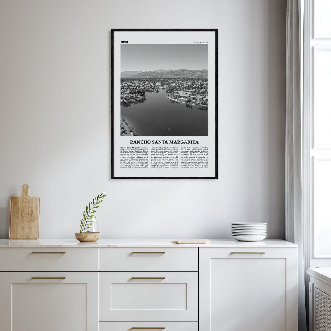Rancho Santa Margarita Print Black And White Rancho Santa Margarita Wall Art Rancho Santa Margarita Poster Rancho Santa Margarita Photo - Image 2