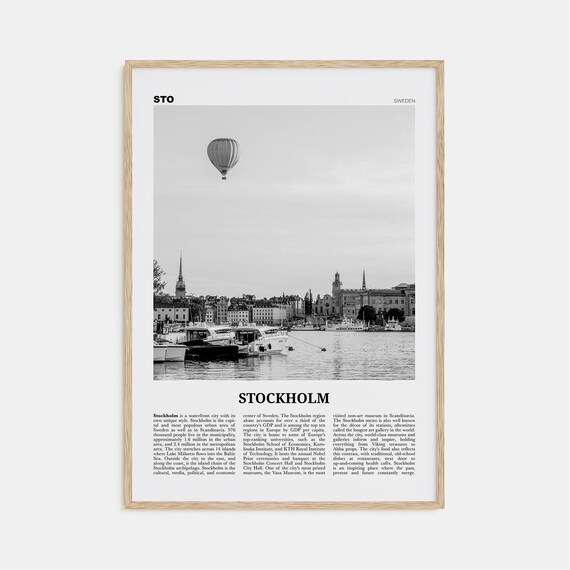 Stockholm Black And White No 2 Travel Poster