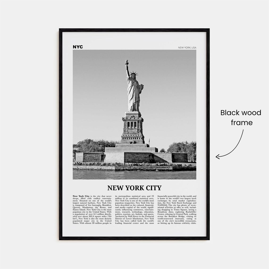 New York City Print Black And White No 8 New York City Wall Art New York City Poster New York City Photo New York City Wall Dcor Map - Image 3