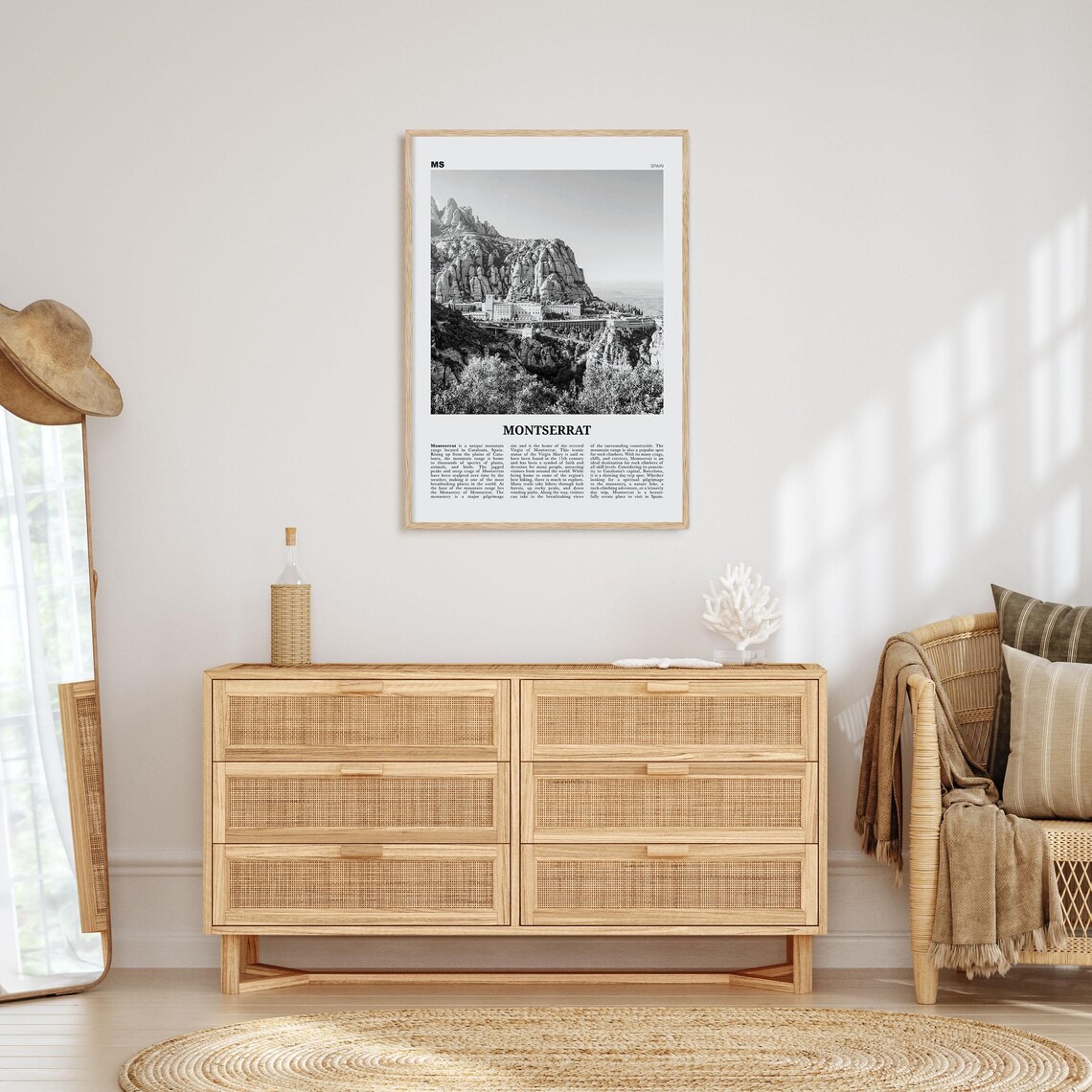 Montserrat Black And White, Spain Travel Poster - Image 4