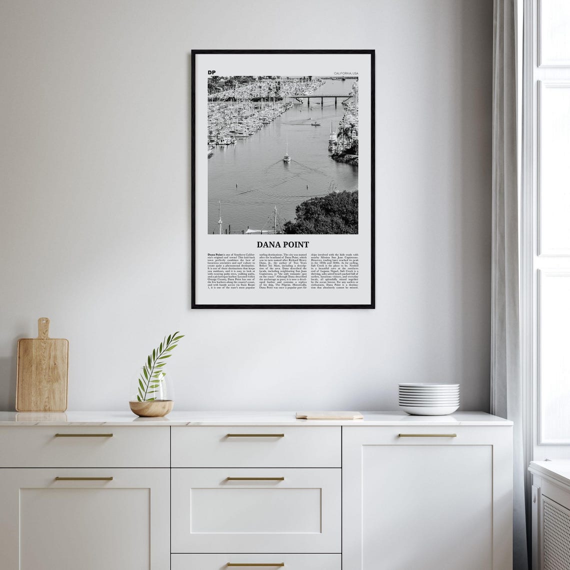 Dana Point Black and White Travel Poster, California - Image 2