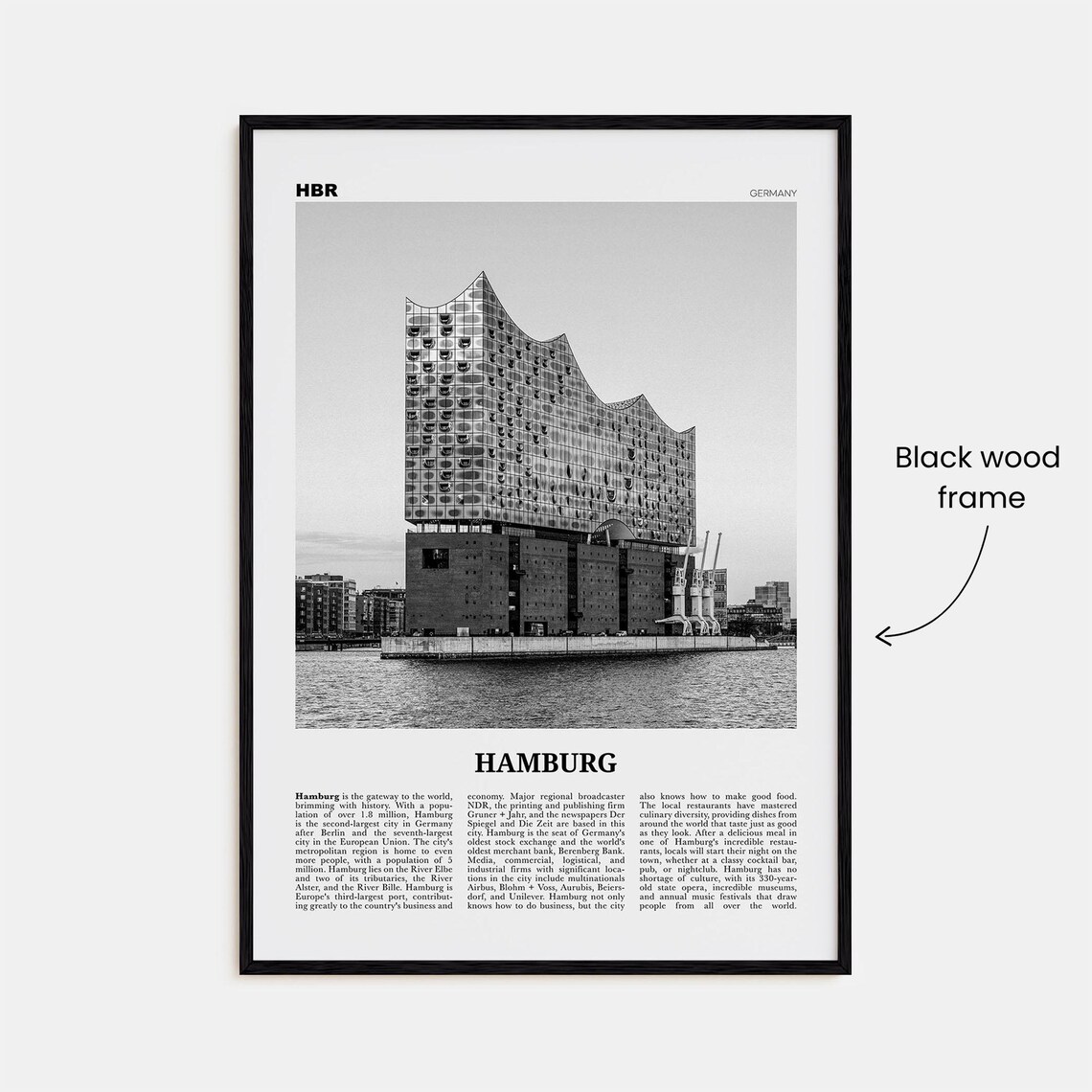 Hamburg Print Black And White No 2 Hamburg Wall Art Hamburg Poster Hamburg Photo Hamburg Decor Germany Deutschland Elbphilharmonie - Image 3