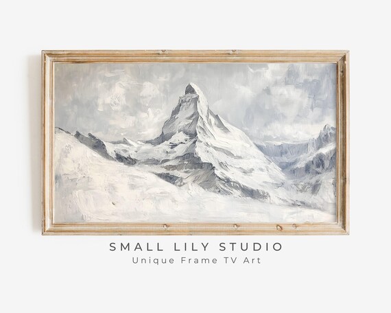 Matterhorn Switzerland Snow Peak Winter Mountain Vintage Painting Art Poster