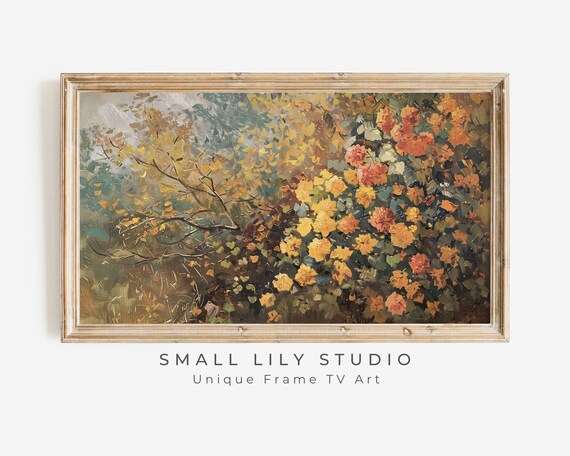 Yellow And Orange Blossoms On Branches Impressionist Painting Poster