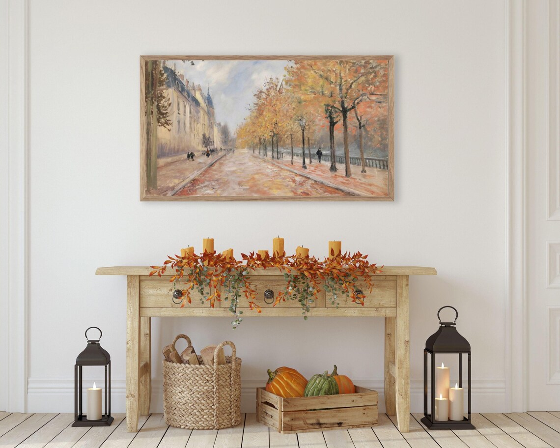 Fall Trees In Paris Vintage Style Art Print - Image 3