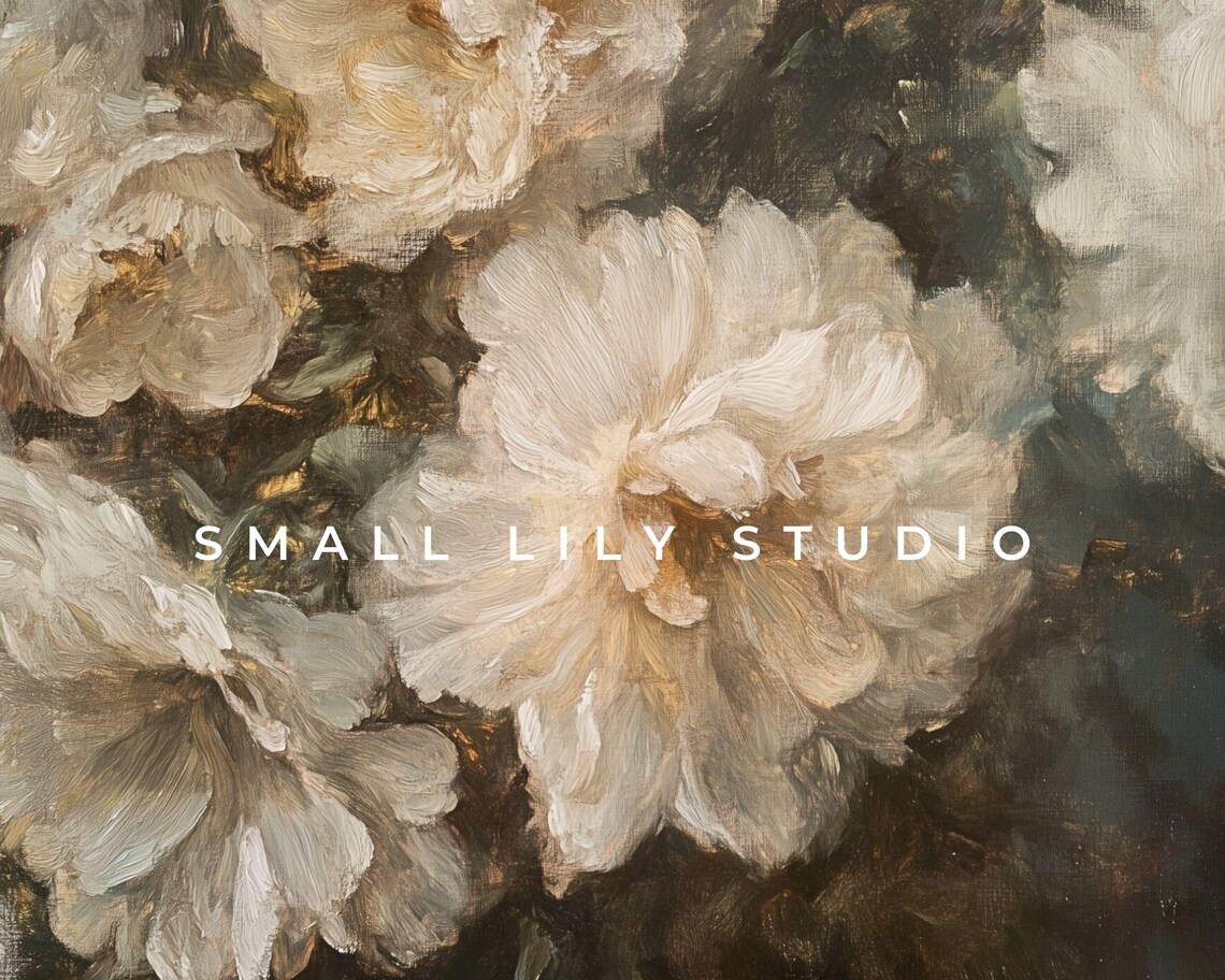 Abstract Florals, Neutral Autumn Flowers Art Print - Image 4