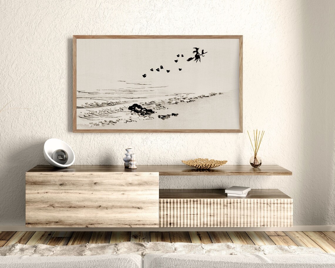 Halloween Minimalist Ghosts at the Beach Art Print - Image 2