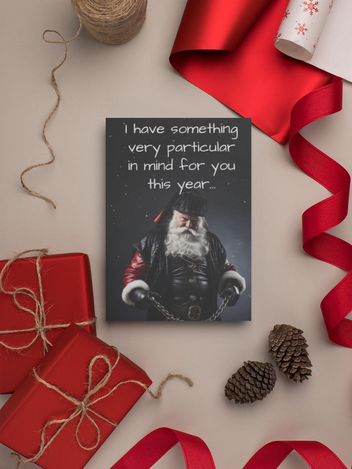 Greeting Cards Naughty Santa Bdsm Good Girl Christmas Card Set Holiday Stationery Festive Note Cards Adult Humor - Image 2