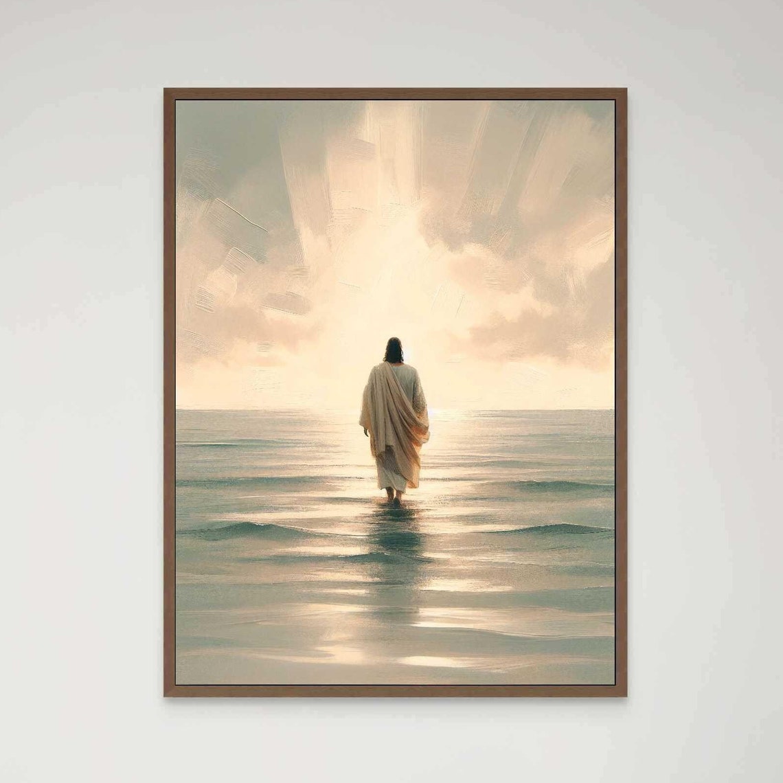 His Walk Modern Christian Art Jesus Walking On Water Art Jesus Painting Lds Painting Bible Art Jesus Watercolor Picture Of Christ