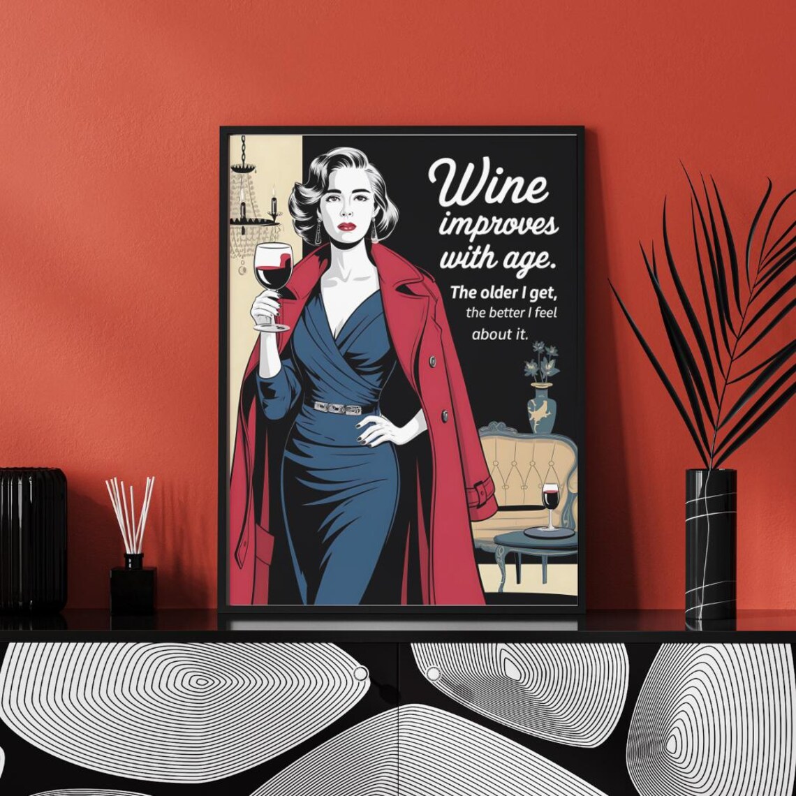 Wine Poster, Funny Wine Quotes Kitchen Art - Image 3