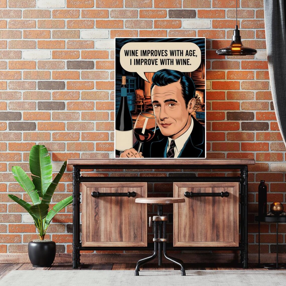 Wine Poster, Funny Kitchen Wall Art Print - Image 4