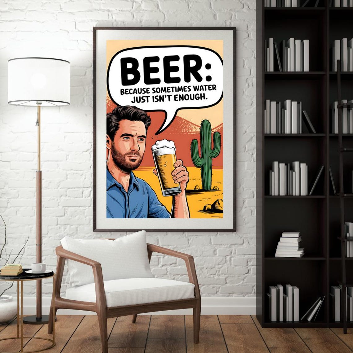 Beer Humour, Funny Beer Jokes Art Print - Image 4