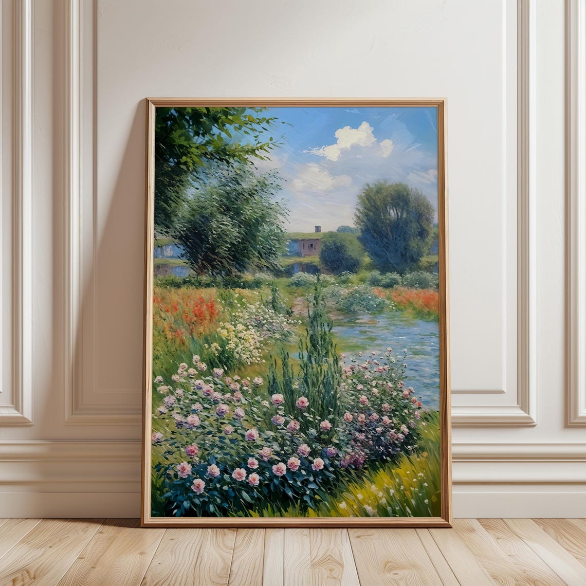 Claude Monet Garden Painting Art Impressionist Landscape Wall Art For Nature Inspired Home Decor - Image 2