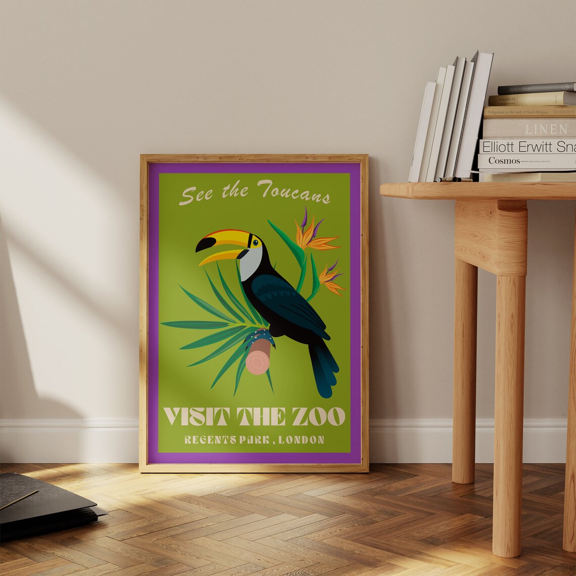 See the Toucans Visit the Zoo Regents Park London Retro Poster - Image 3