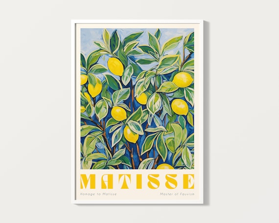 Matisse Lemons Print Mediterranean Painting Matisse Botanical Art Matisse Exhibition Prints Kitchen Lemons Poster Hm008