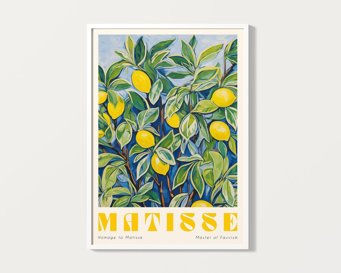 Matisse Lemon Tree Mediterranean Citrus Botanical Art Poster