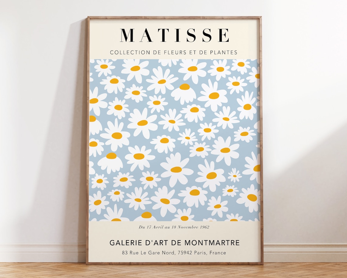 Matisse-Inspired Pastel Daisies Exhibition Poster