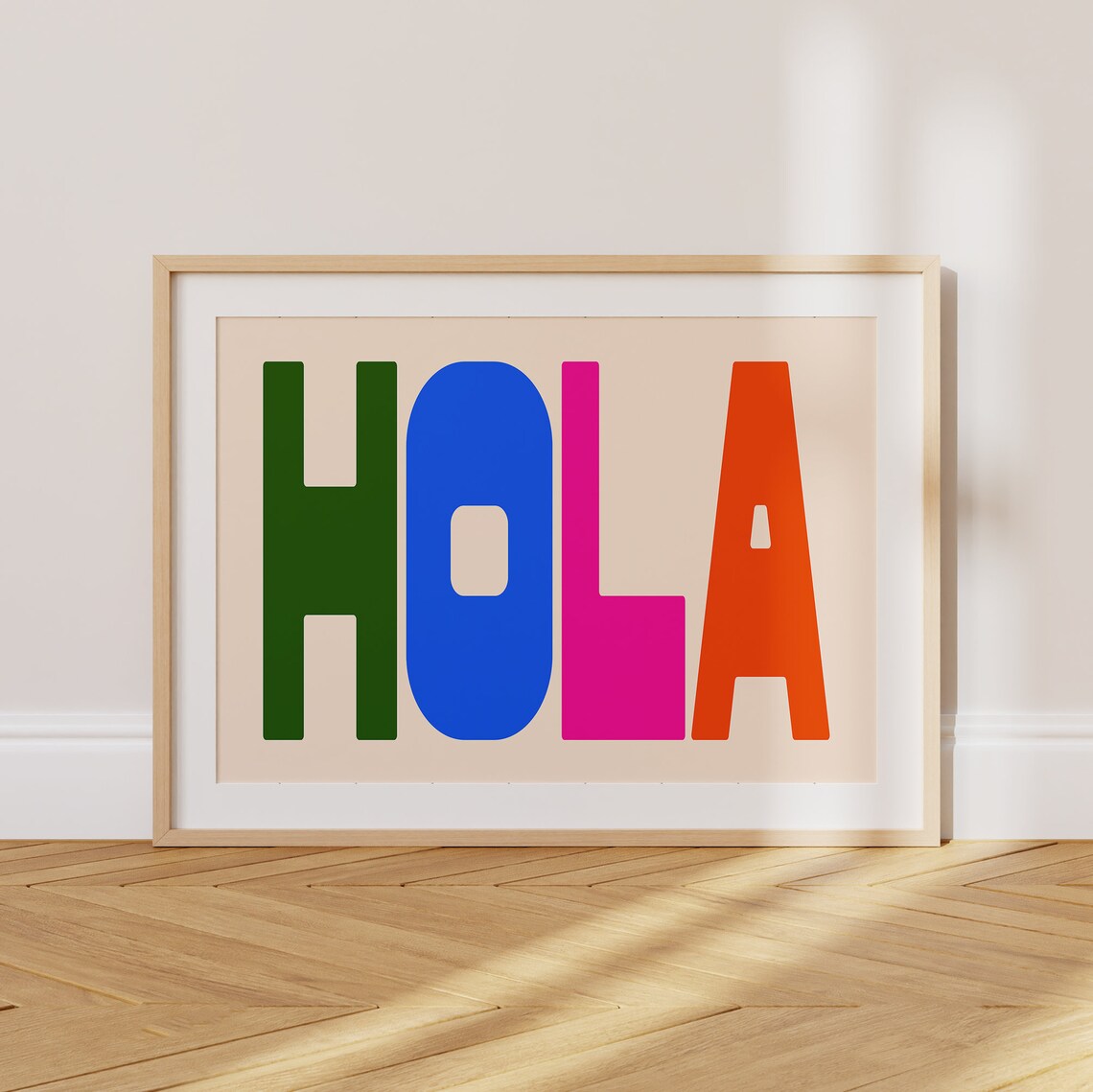 Hola Typography Poster, Mid-Century Modern Print - Image 2