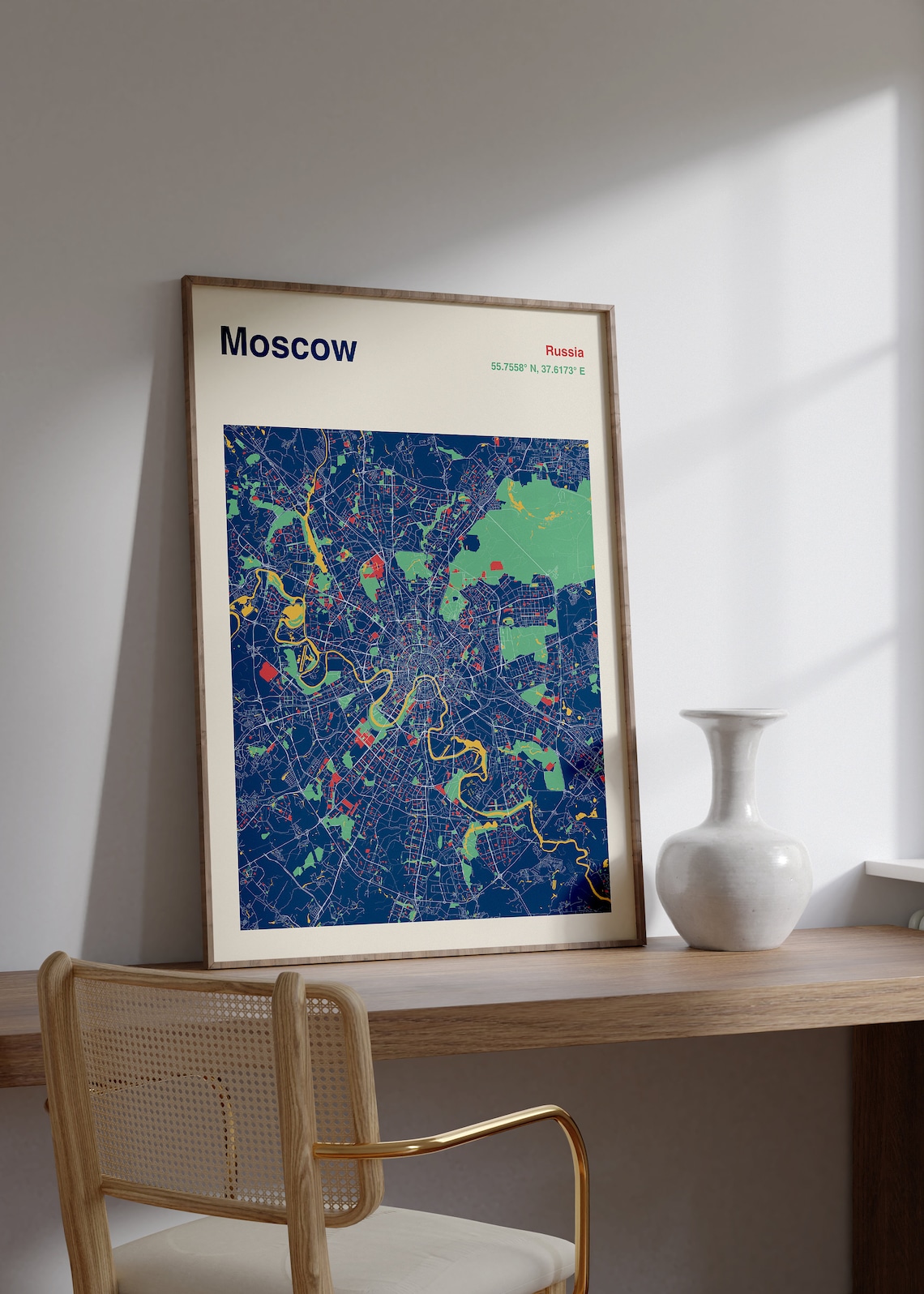 Moscow Map Poster, Russia City Map Travel Poster - Image 2