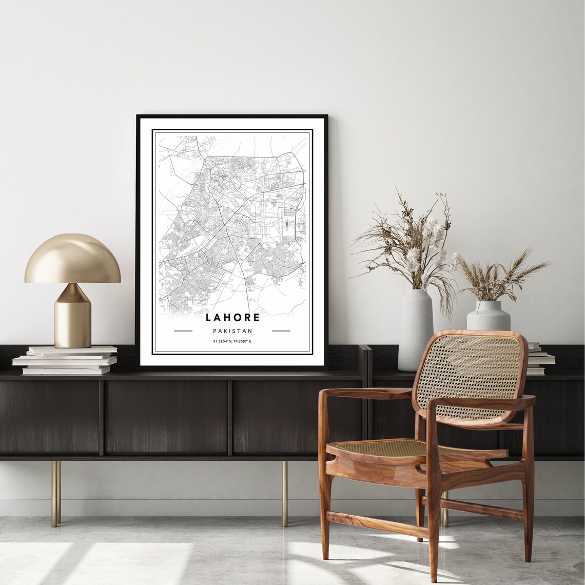 Lahore Pakistan Map Poster, City Street Map Print - Image 2