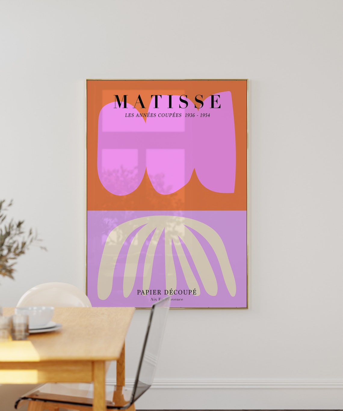 Matisse Papier Decoupe Bold Orange Pink Purple Abstract Shapes Poster - Image 2