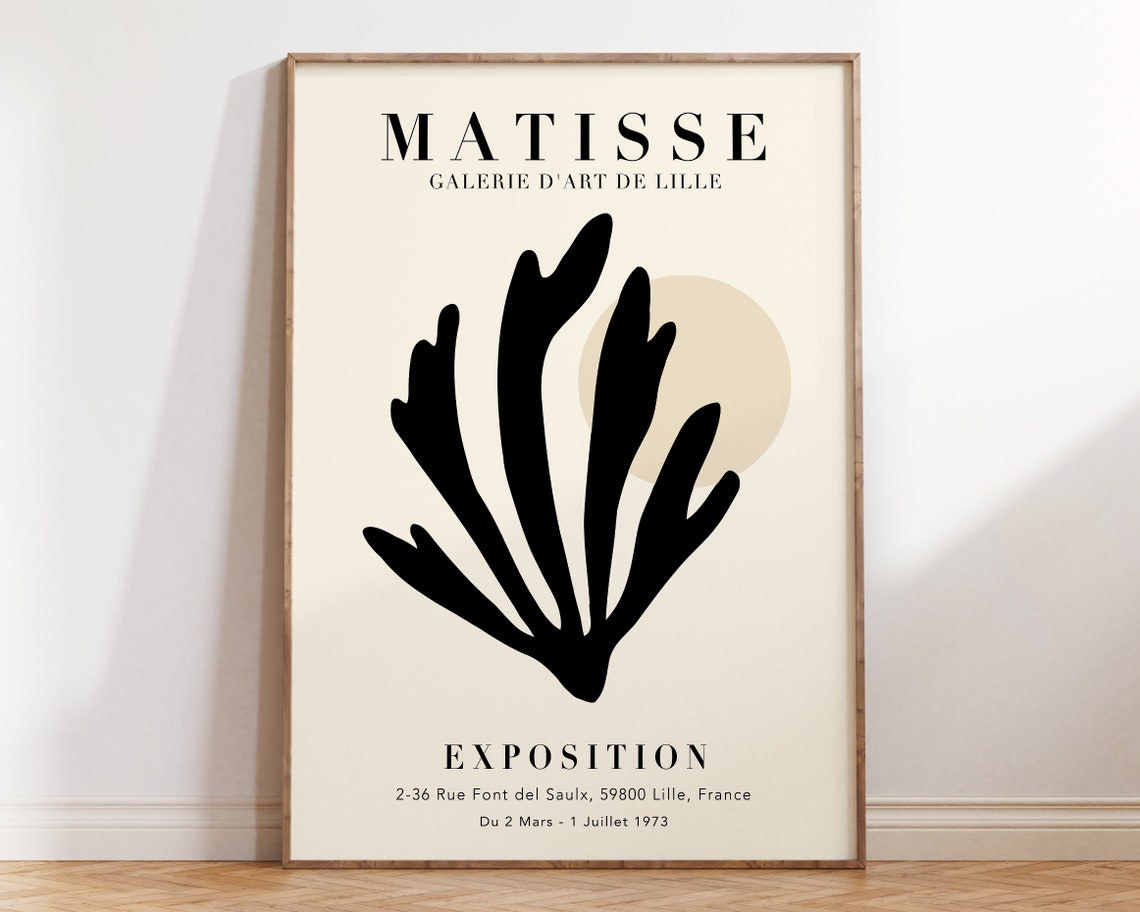 Matisse Black Leaf Cut Out Lille Gallery Exhibition 1973 Poster