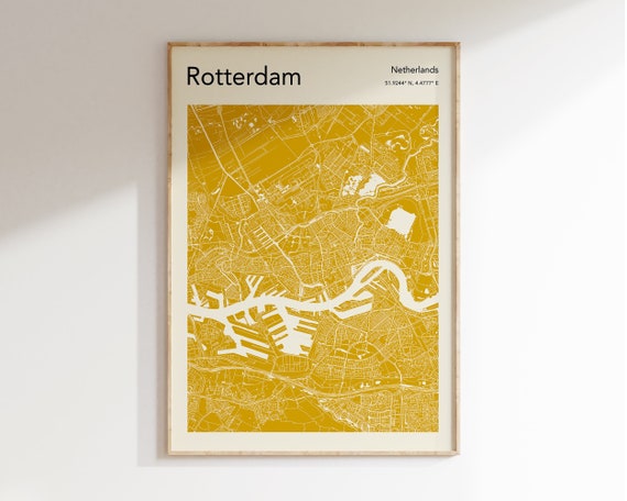 Rotterdam Map Poster, Modern City Map Print