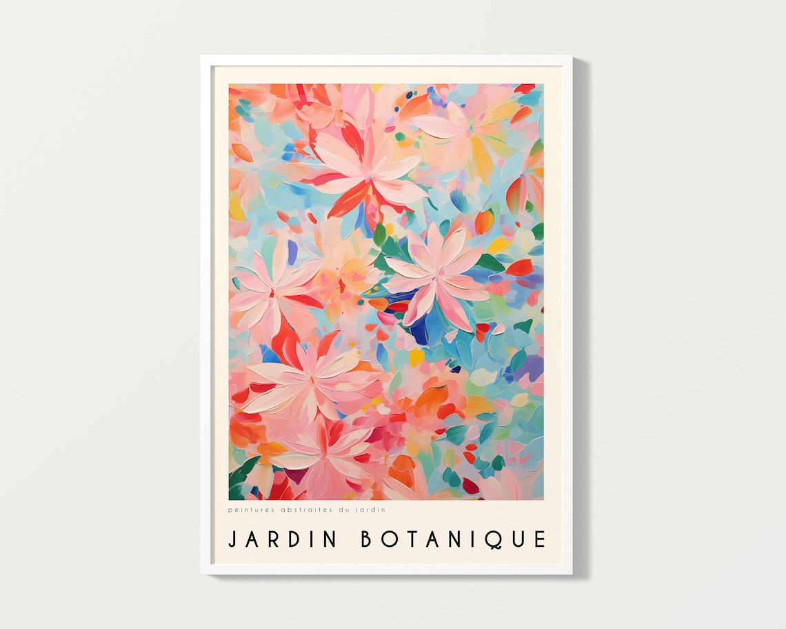 Jardin Botanique Abstract Garden Paintings Pastel Floral Art Poster