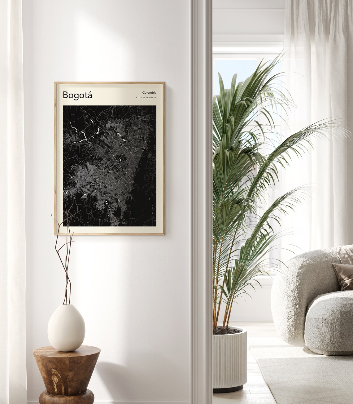 Bogota Colombia Deep Red Minimalist City Map Poster Bold Design - Image 2