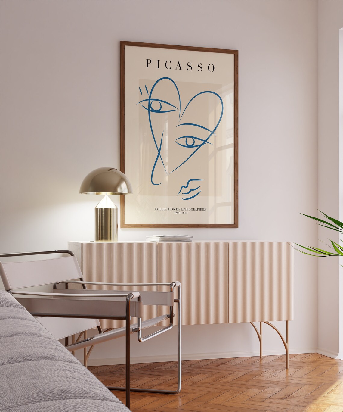 Picasso Minimal Line Art Poster, Mid Century Style - Image 2