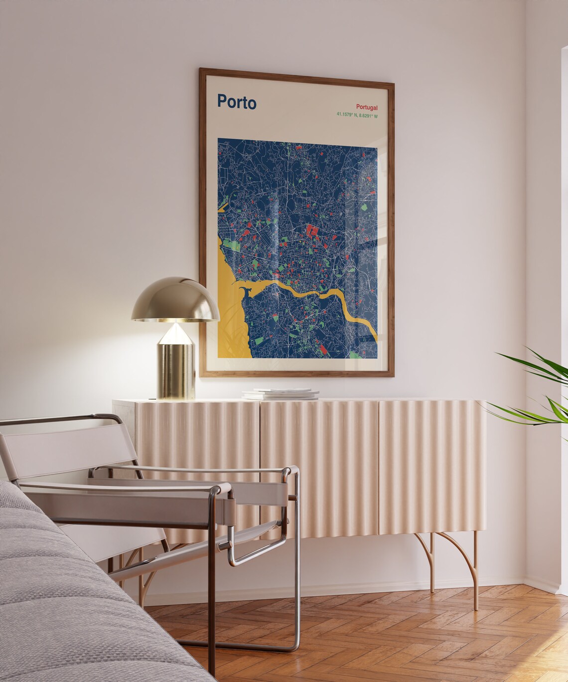 Porto Portugal Map Print, Modernist Wall Art - Image 2