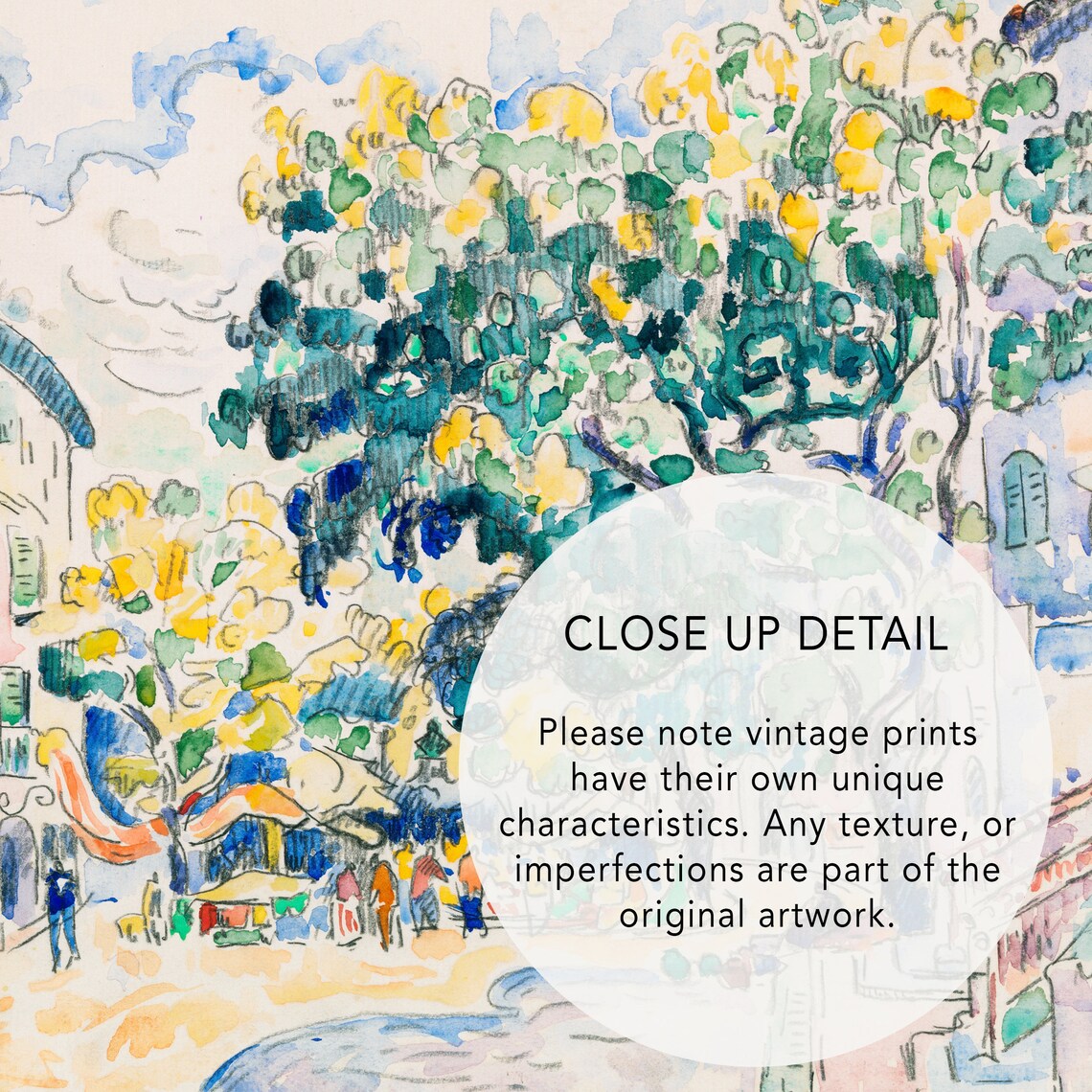 Paul Signac Antibes 1918 Watercolor French Town Scene Poster - Image 2