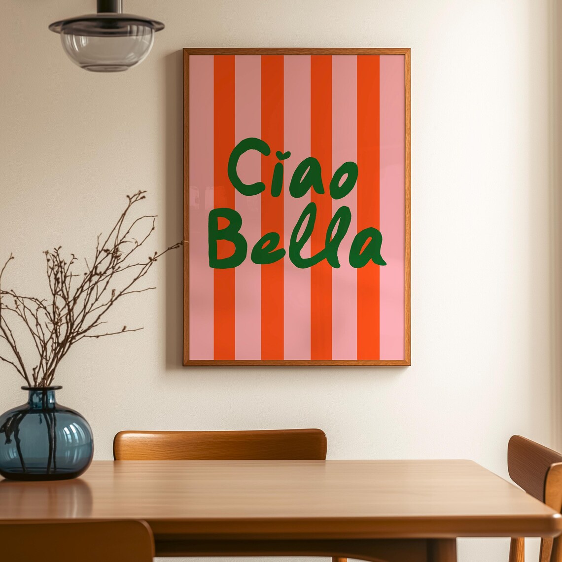 Ciao Bella Typography Print, Retro Italian Poster - Image 3