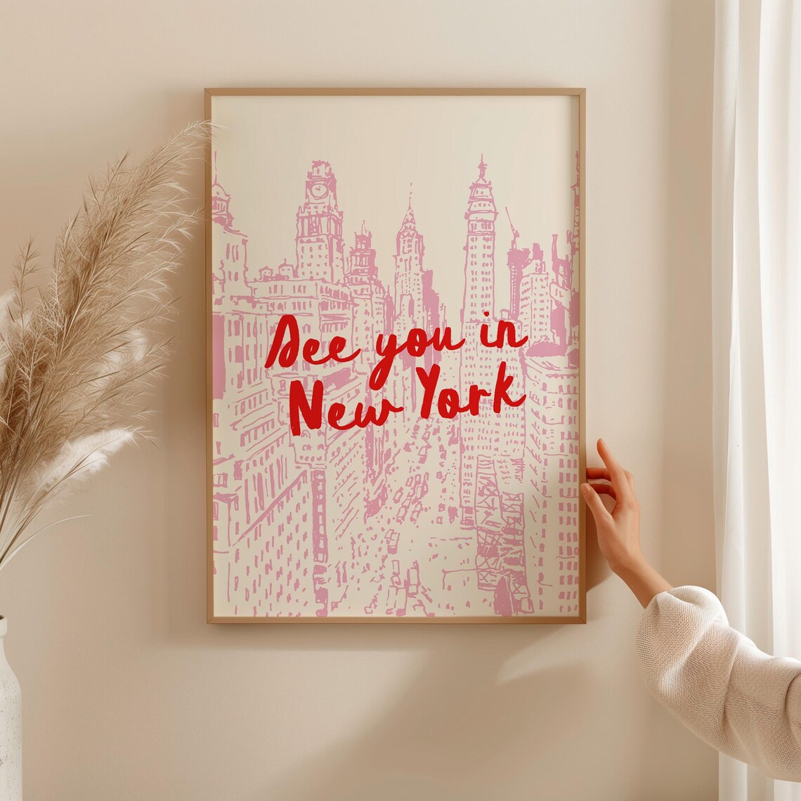 See You In New York Pastel Pink Travel Poster - Image 3